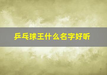 乒乓球王什么名字好听