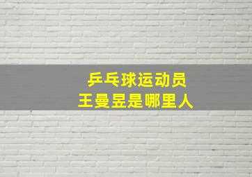 乒乓球运动员王曼昱是哪里人