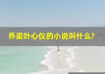 乔梁叶心仪的小说叫什么?