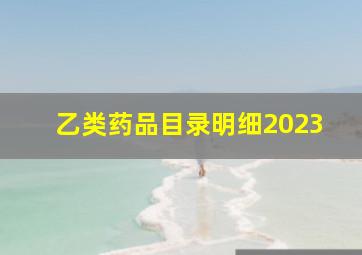 乙类药品目录明细2023