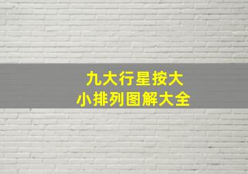 九大行星按大小排列图解大全