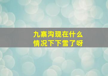 九寨沟现在什么情况下下雪了呀