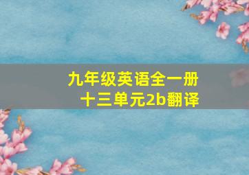 九年级英语全一册十三单元2b翻译