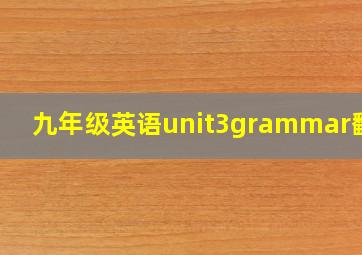 九年级英语unit3grammar翻译