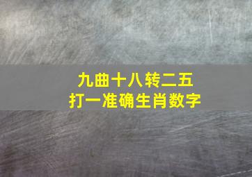 九曲十八转二五打一准确生肖数字