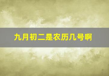 九月初二是农历几号啊