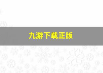 九游下载正版