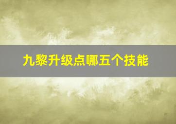 九黎升级点哪五个技能