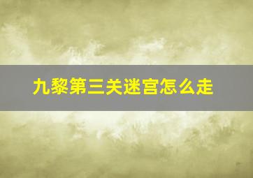 九黎第三关迷宫怎么走