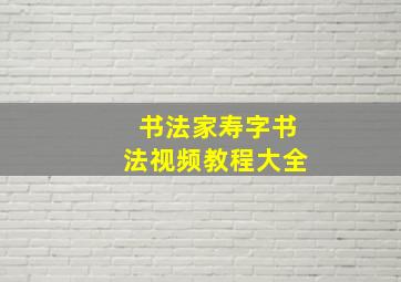 书法家寿字书法视频教程大全