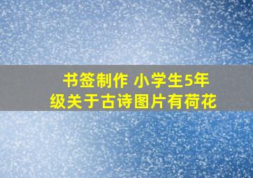 书签制作 小学生5年级关于古诗图片有荷花