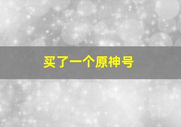 买了一个原神号