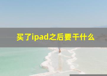 买了ipad之后要干什么