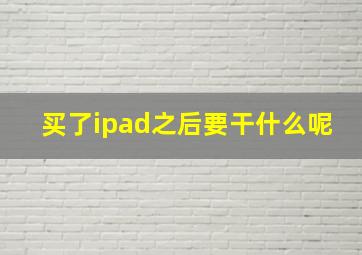 买了ipad之后要干什么呢