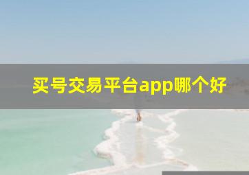 买号交易平台app哪个好