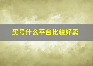 买号什么平台比较好卖