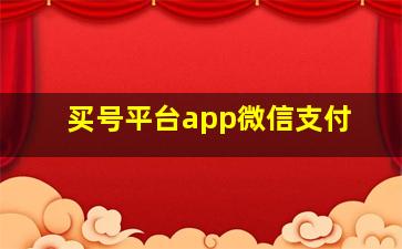 买号平台app微信支付