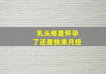 乳头疼是怀孕了还是快来月经