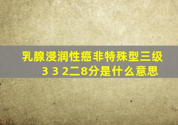 乳腺浸润性癌非特殊型三级3+3+2二8分是什么意思