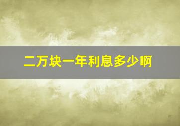 二万块一年利息多少啊