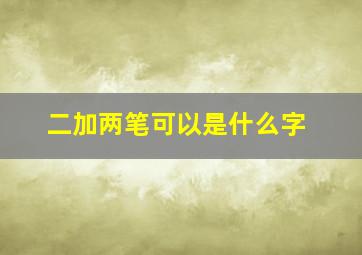 二加两笔可以是什么字