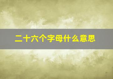 二十六个字母什么意思