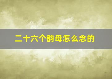 二十六个韵母怎么念的