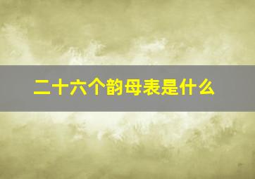 二十六个韵母表是什么