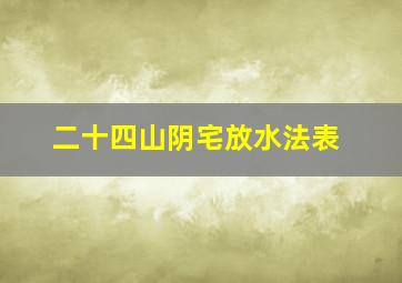 二十四山阴宅放水法表