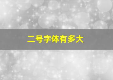 二号字体有多大