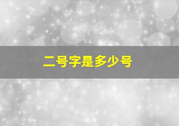 二号字是多少号