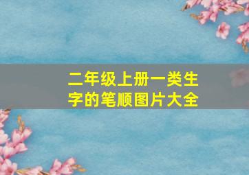 二年级上册一类生字的笔顺图片大全