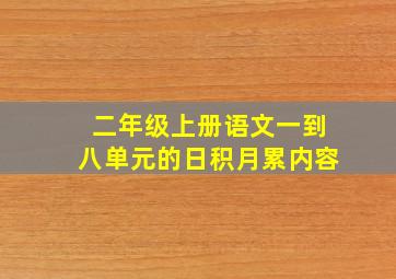 二年级上册语文一到八单元的日积月累内容