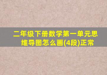 二年级下册数学第一单元思维导图怎么画(4段)正常