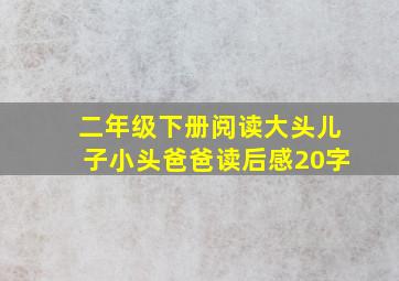 二年级下册阅读大头儿子小头爸爸读后感20字