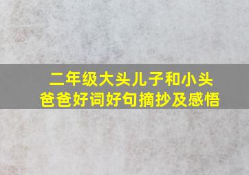 二年级大头儿子和小头爸爸好词好句摘抄及感悟