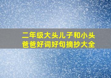 二年级大头儿子和小头爸爸好词好句摘抄大全