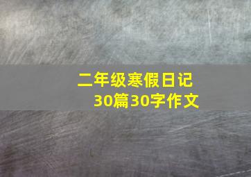 二年级寒假日记30篇30字作文