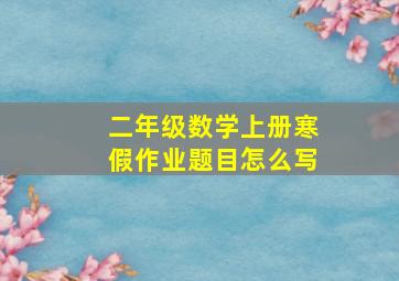 二年级数学上册寒假作业题目怎么写