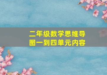 二年级数学思维导图一到四单元内容