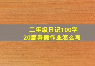 二年级日记100字20篇暑假作业怎么写