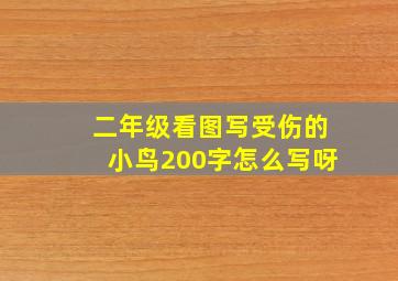 二年级看图写受伤的小鸟200字怎么写呀