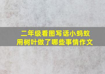 二年级看图写话小蚂蚁用树叶做了哪些事情作文