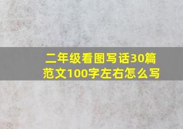 二年级看图写话30篇范文100字左右怎么写