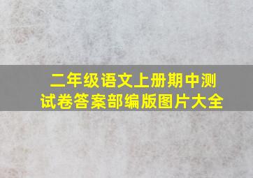 二年级语文上册期中测试卷答案部编版图片大全