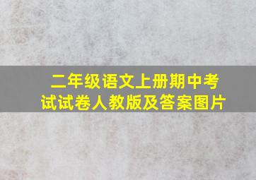 二年级语文上册期中考试试卷人教版及答案图片