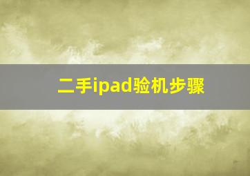 二手ipad验机步骤