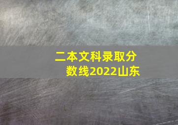 二本文科录取分数线2022山东