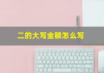 二的大写金额怎么写