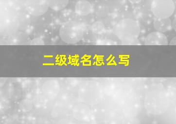 二级域名怎么写